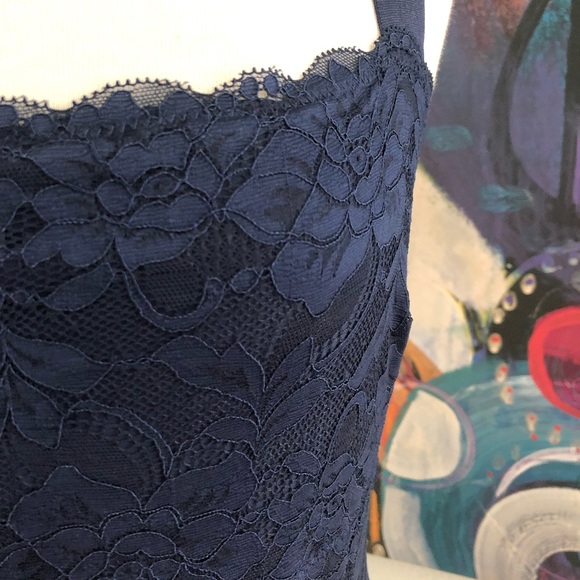 Guess Sleeveless Navy Lace Mini Dress - Picture 3 of 7